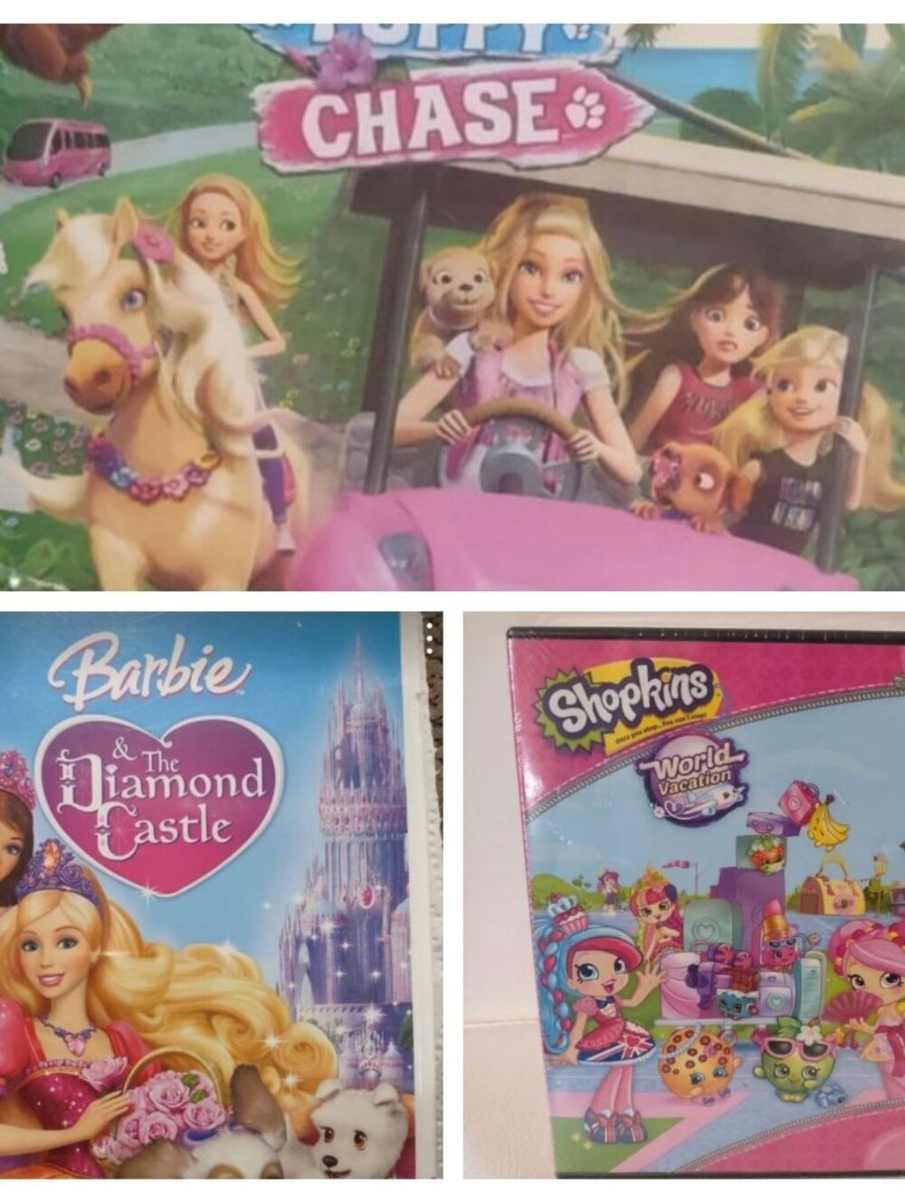 Movie Bundle of 3- Barbie/Sisters, Barbie, & Shopkins